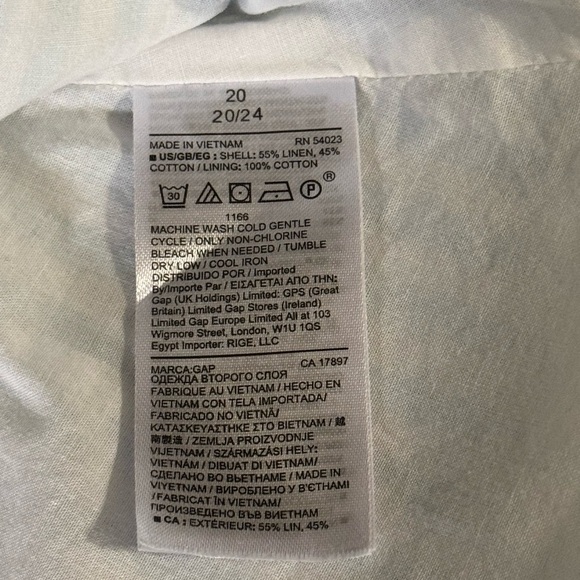 Gap Blue Striped Linen Sundress Fit & Flare Womens Sz 20 Preppy Summer Nautical - Picture 9 of 10